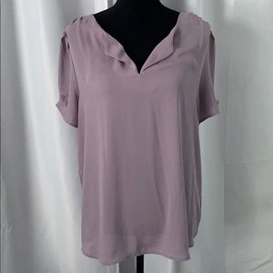 Cute purplish-gray short sleeve blouse